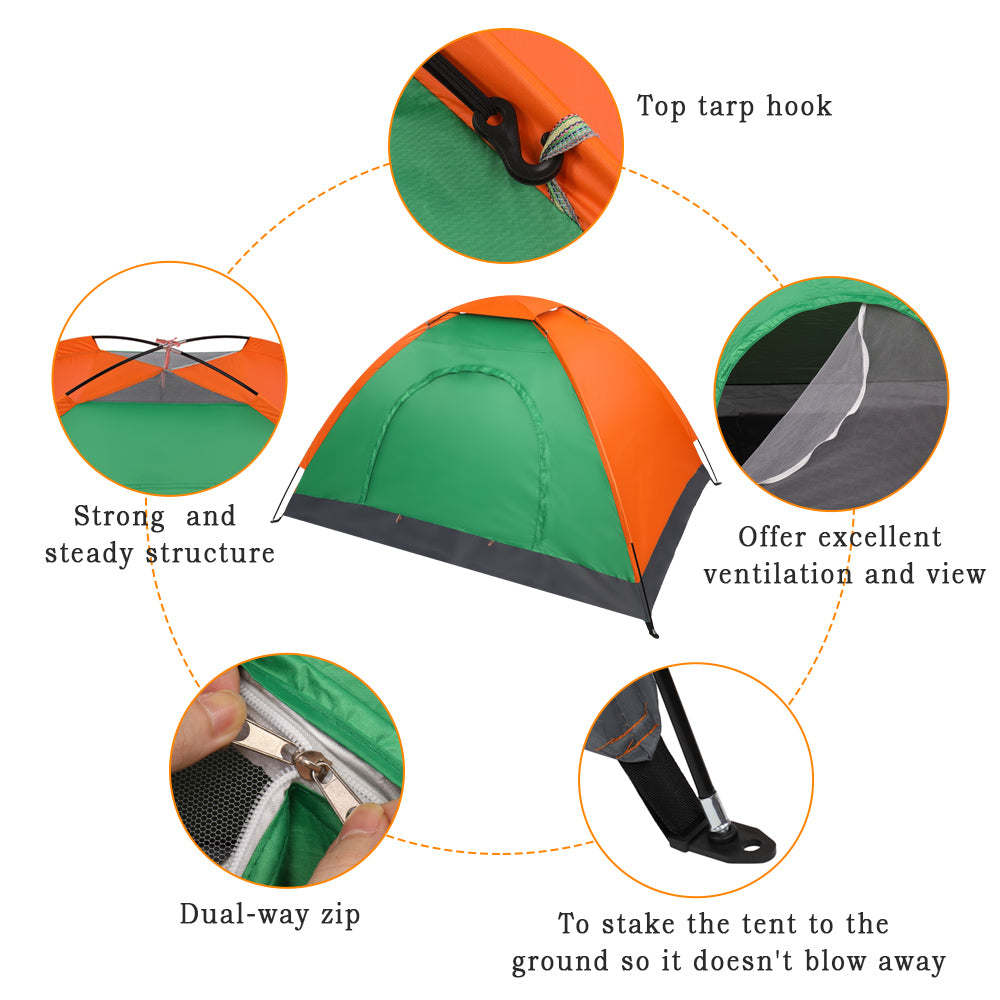 HAOYYE 2-Person Waterproof Camping Dome Tent for Outdoor Hiking Survival, Easy Setup and High Durability