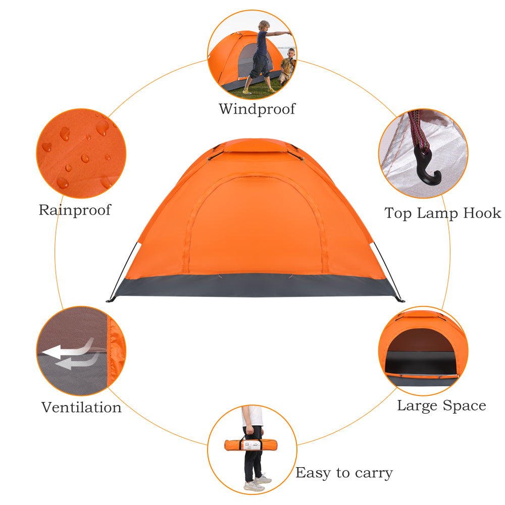 HAOYYE 1-Person Waterproof Camping Dome Tent, Lightweight and Easy to Set Up, Outdoor Hiking Tent with Double Door Design and Ventilation
