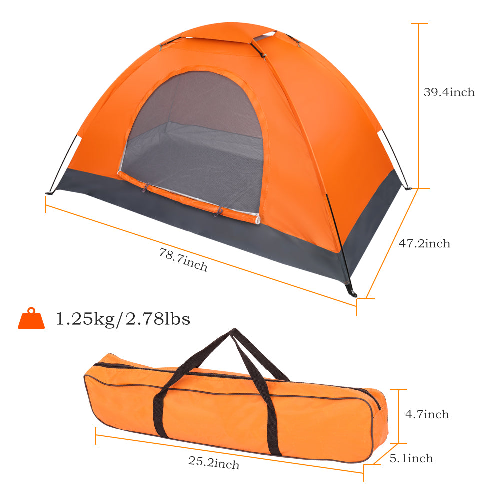 HAOYYE 1-Person Waterproof Camping Dome Tent, Lightweight and Easy to Set Up, Outdoor Hiking Tent with Double Door Design and Ventilation