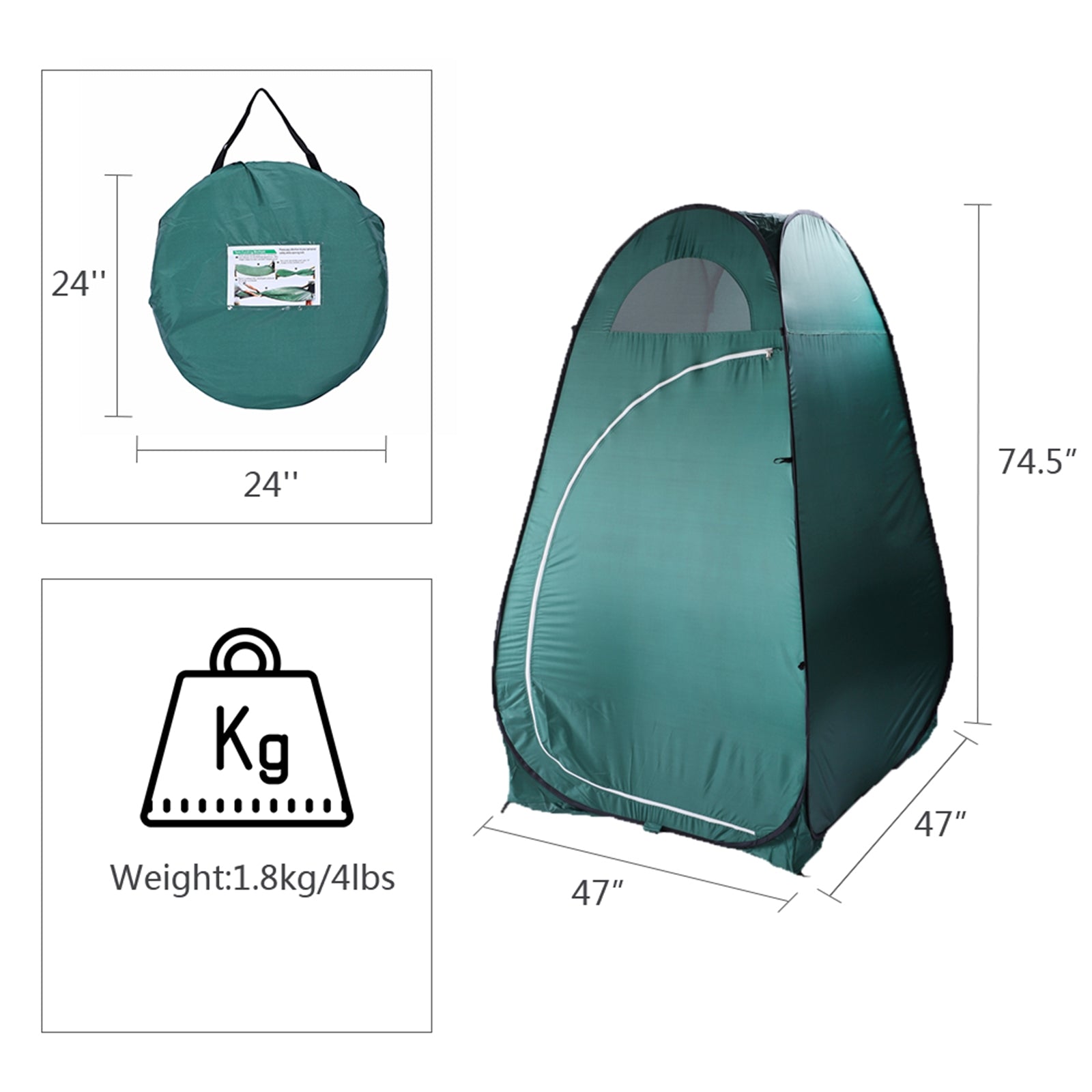 HAOYYE Portable Outdoor Pop-up Toilet Dressing Fitting Room Privacy Shelter Tent,  Instant Setup Privacy Shelter for Camping, Hiking, Beach, or Outdoor Activities