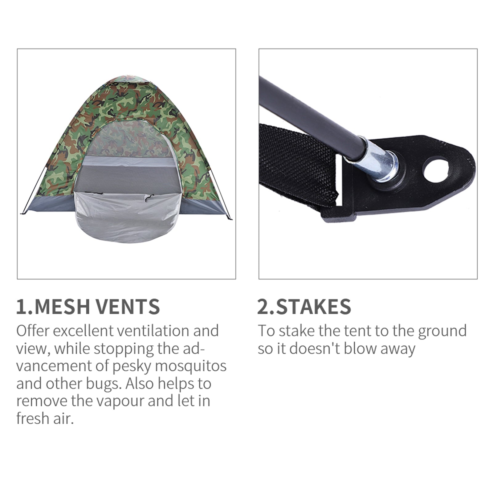 HAOYYE 3-4 Person Camping Dome Tent, Camouflage, Waterproof and UV-Proof Outdoor Tent, Lightweight and Easy Setup for Hiking, Backpacking, and Family Camping