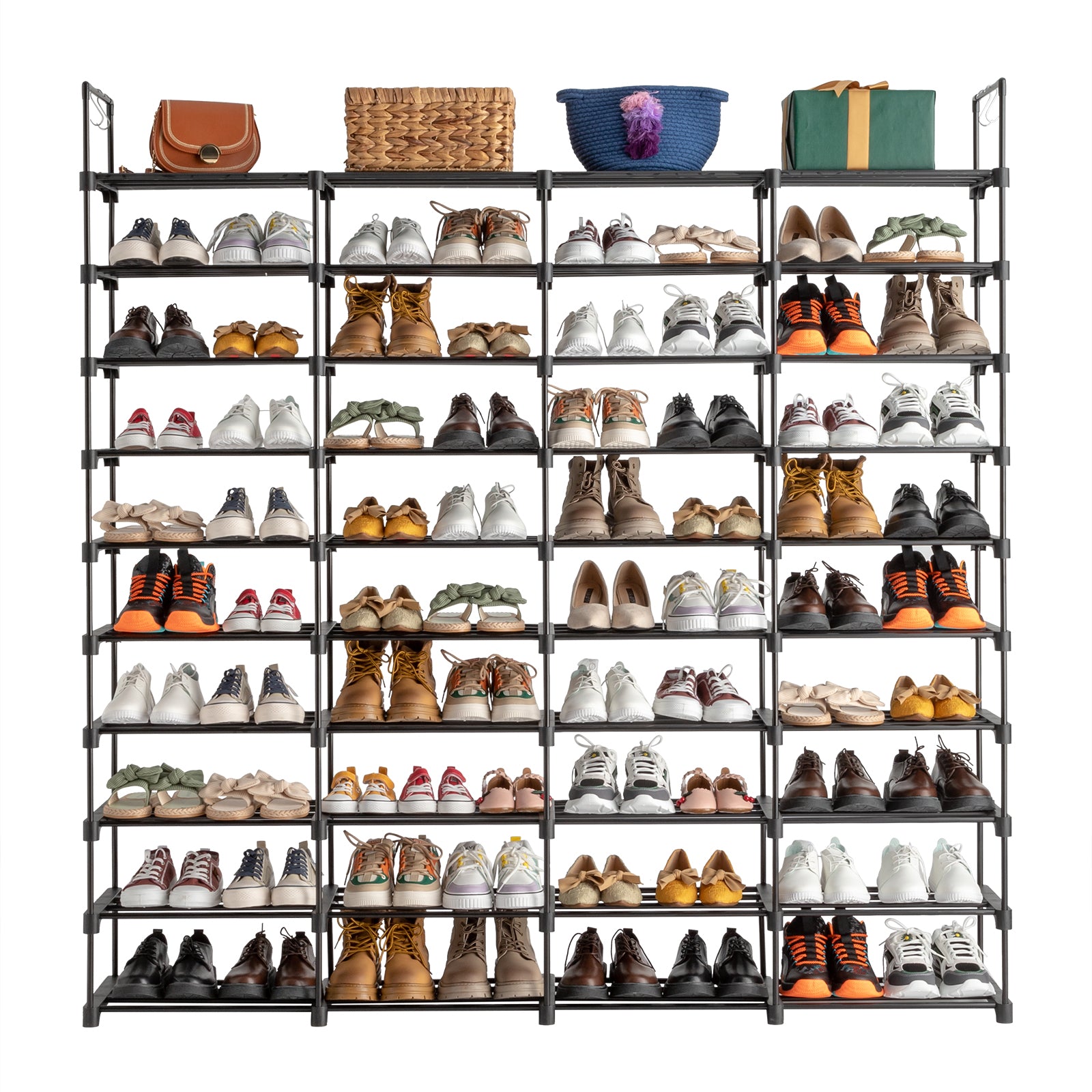 HAOYYE 10 Tiers Shoe Rack Storage Organizer Shoe Shelf Organizer for Entryway Holds 80 Pairs Shoe, Stackable Shoe Cabinet Shoe Rack Sturdy Design Durable Multifunctional Modern Home Organizer Storage