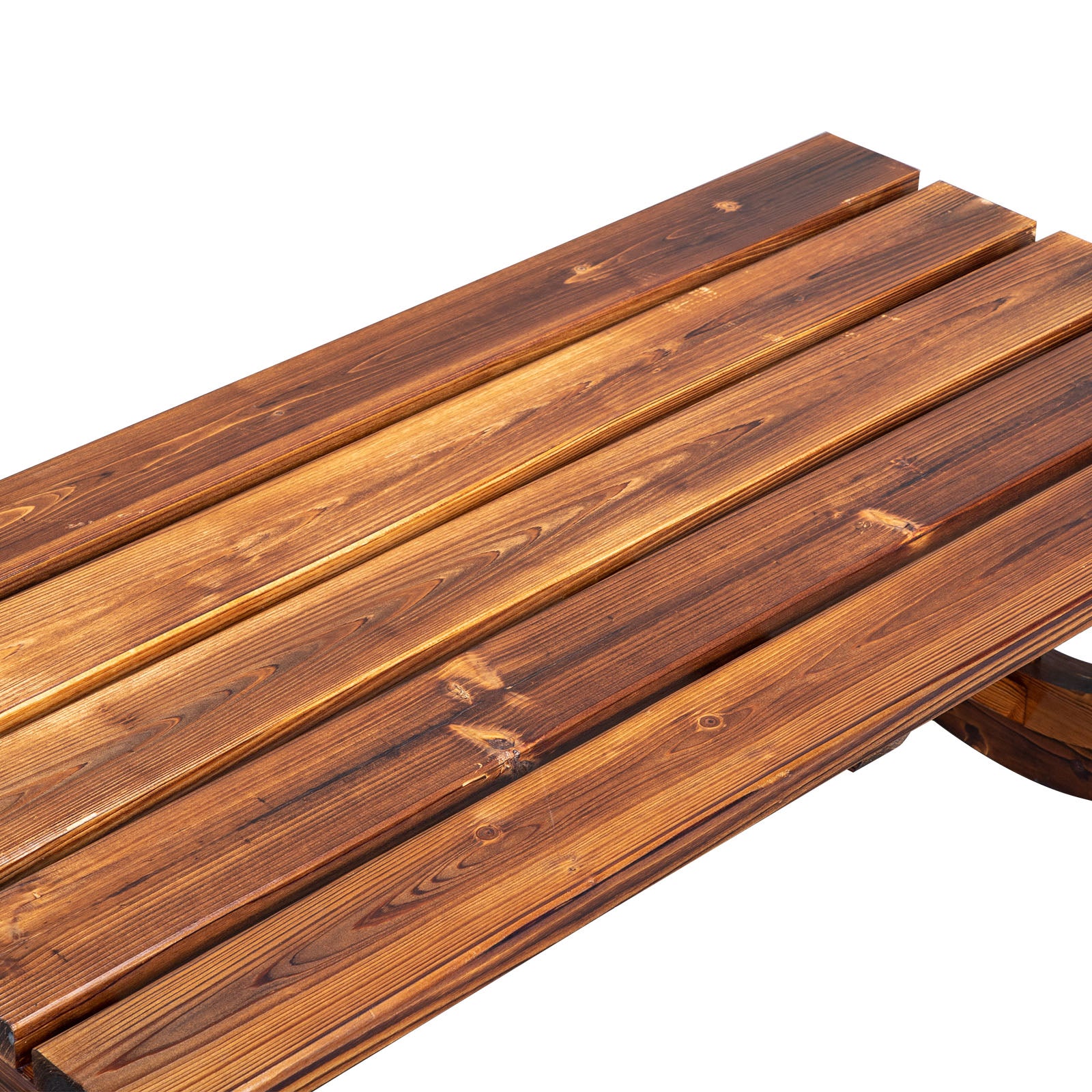 HAOYYE Rustic Outdoor Wagon Wheel Garden Bench, Sturdy 2-Person Porch Bench for Backyard, Patio, and Garden Use