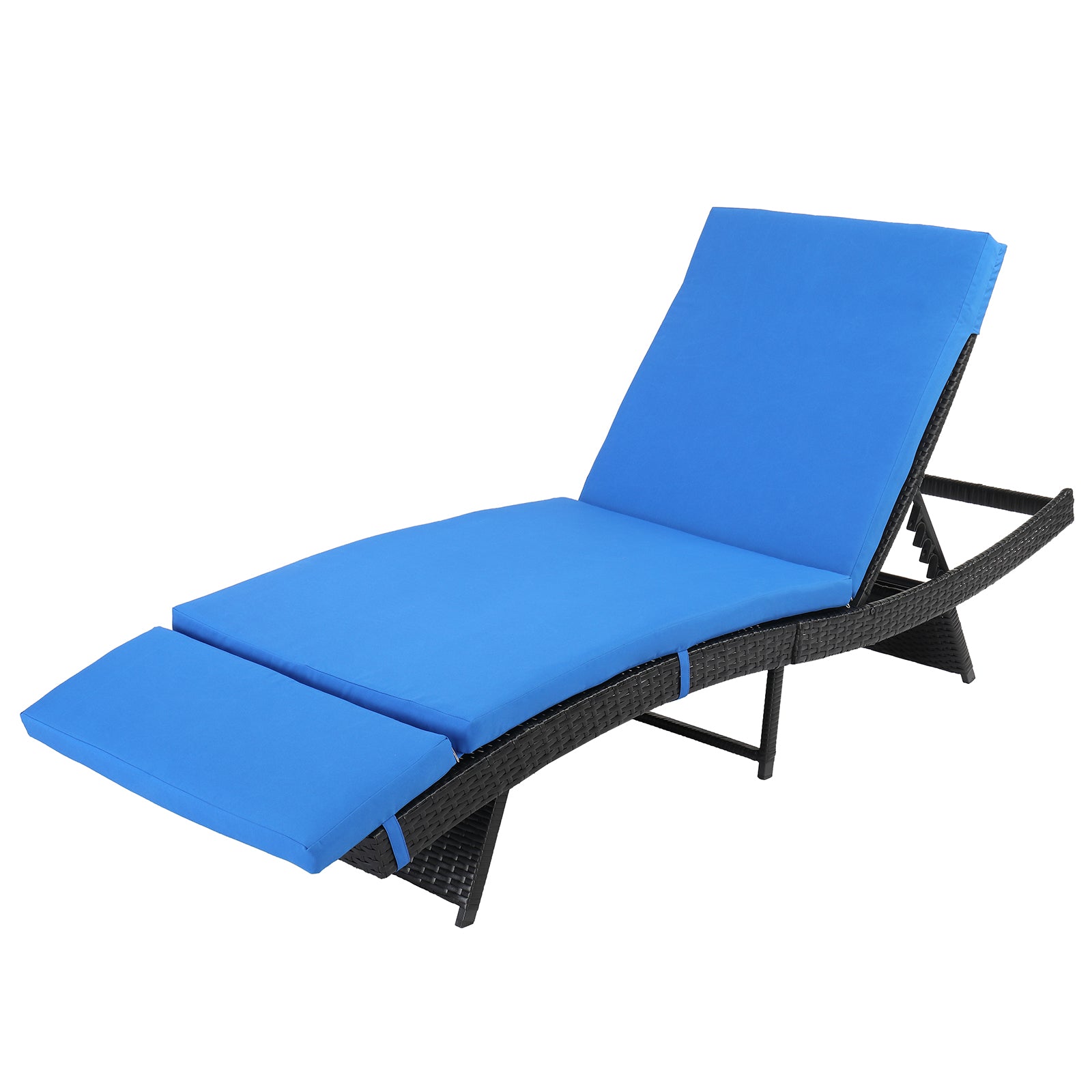 Haoyye Outdoor Woven Rattan Lounge Chair S Shape Recliner Bed with Iron Frame and Cushioned Seat Ergonomic Chaise Lounger for Patio Poolside Garden Deck Balcony Relaxing Furniture Easy Assembly and Durable Design