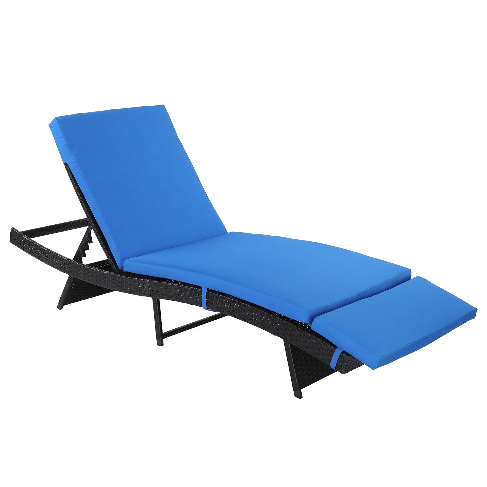 Haoyye Outdoor Woven Rattan Lounge Chair S Shape Recliner Bed with Iron Frame and Cushioned Seat Ergonomic Chaise Lounger for Patio Poolside Garden Deck Balcony Relaxing Furniture Easy Assembly and Durable Design