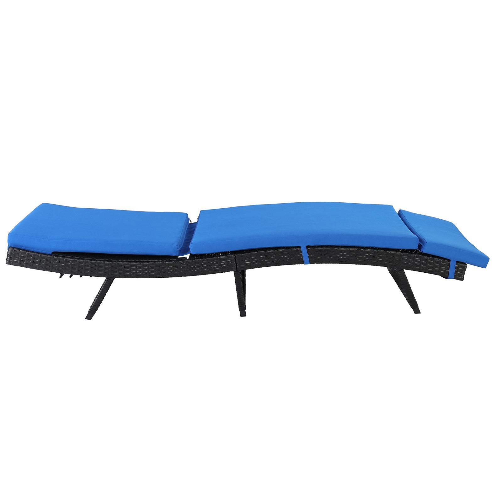 Haoyye Outdoor Woven Rattan Lounge Chair S Shape Recliner Bed with Iron Frame and Cushioned Seat Ergonomic Chaise Lounger for Patio Poolside Garden Deck Balcony Relaxing Furniture Easy Assembly and Durable Design