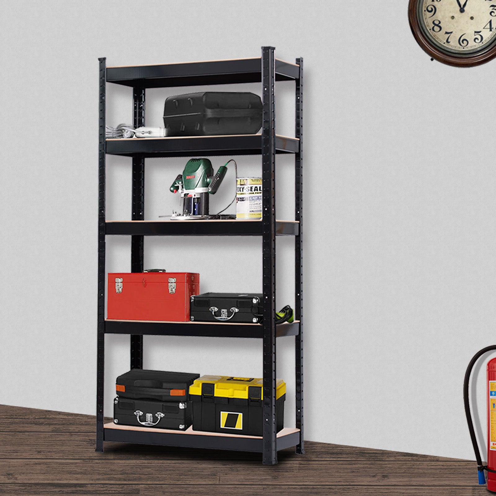 HAOYYE 5 Tier Heavy Duty Metal Shelving Rack Unit Garage Storage Shelf Black UK soft cozy warm flannel fleece home decor luxury comfortable unique design premium quality decorative