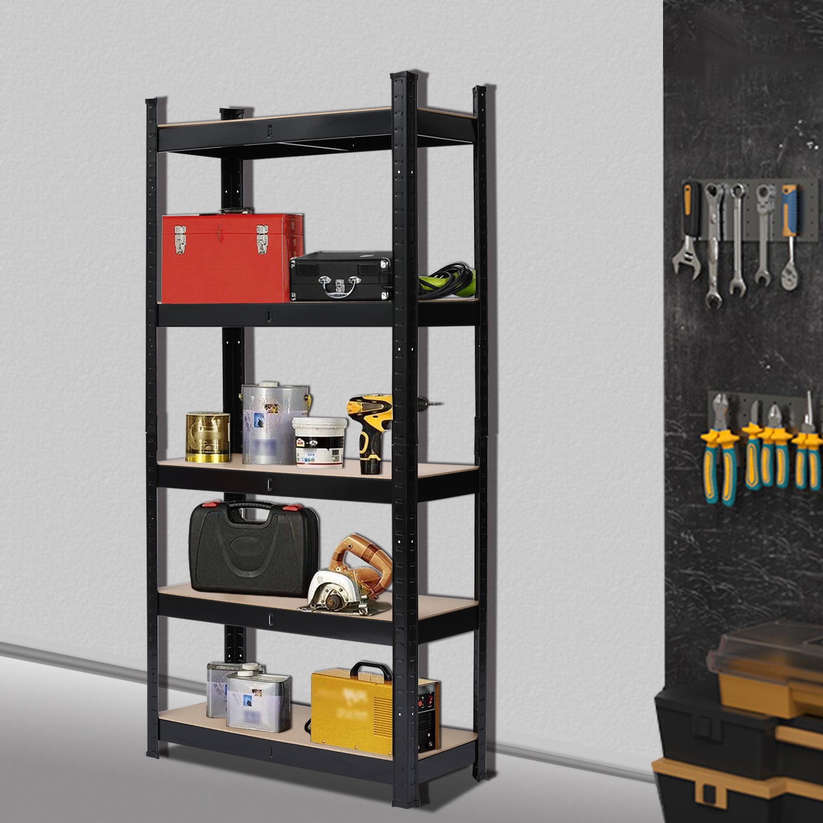 HAOYYE 5 Tier Heavy Duty Metal Shelving Rack Unit Garage Storage Shelf Black UK soft cozy warm flannel fleece home decor luxury comfortable unique design premium quality decorative