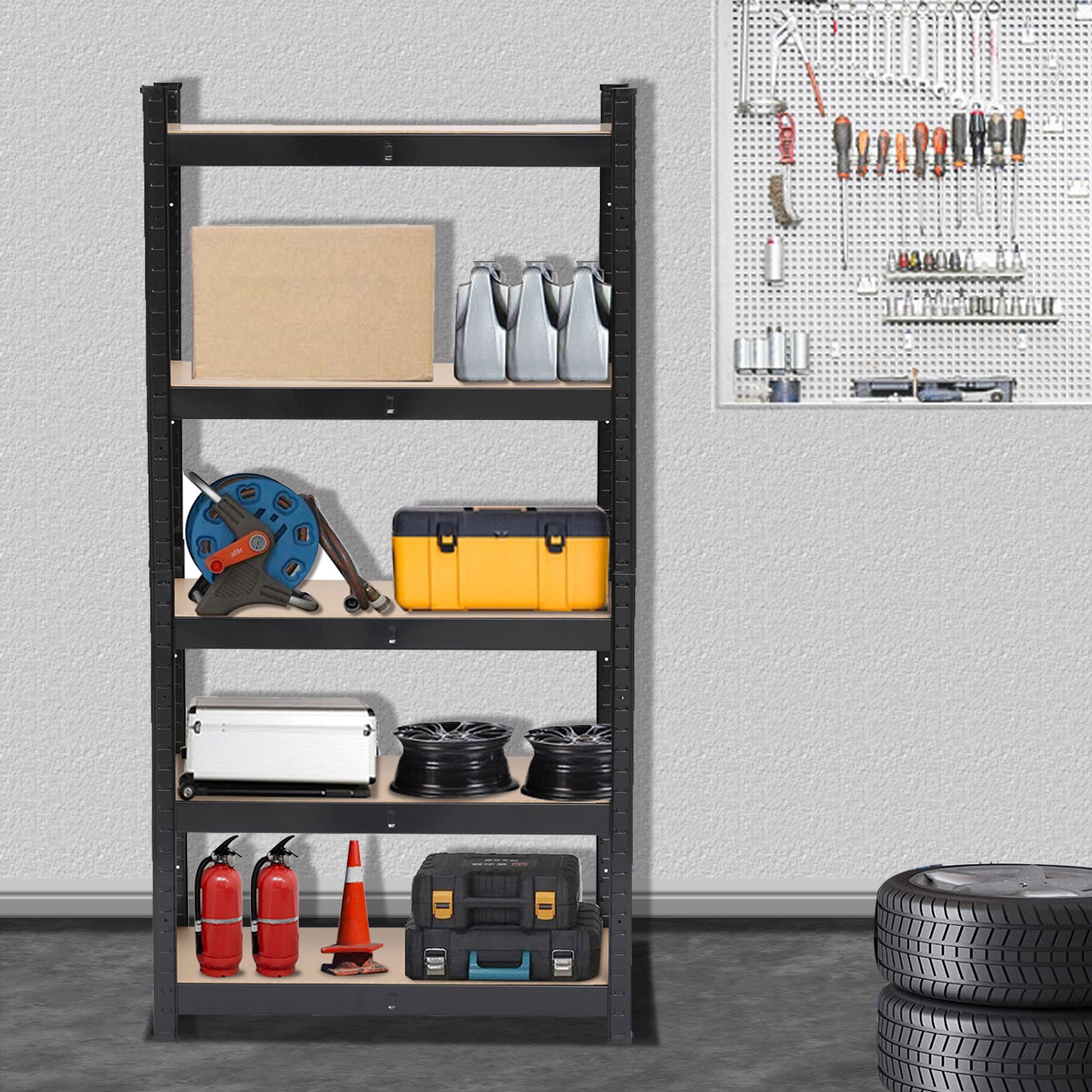 HAOYYE 5 Tier Heavy Duty Metal Shelving Rack Unit Garage Storage Shelf Black UK soft cozy warm flannel fleece home decor luxury comfortable unique design premium quality decorative