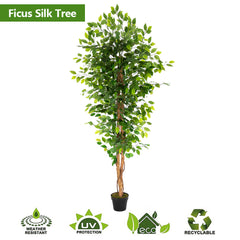 HAOYYE 6FT Solid Wood Artificial Truncated Banyan Tree Green Durable Design Stylish Multifunctional Modern Home Decoration Practical Space-Saving Ornament for Living Room or Office