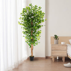 HAOYYE 6FT Solid Wood Artificial Truncated Banyan Tree Green Durable Design Stylish Multifunctional Modern Home Decoration Practical Space-Saving Ornament for Living Room or Office