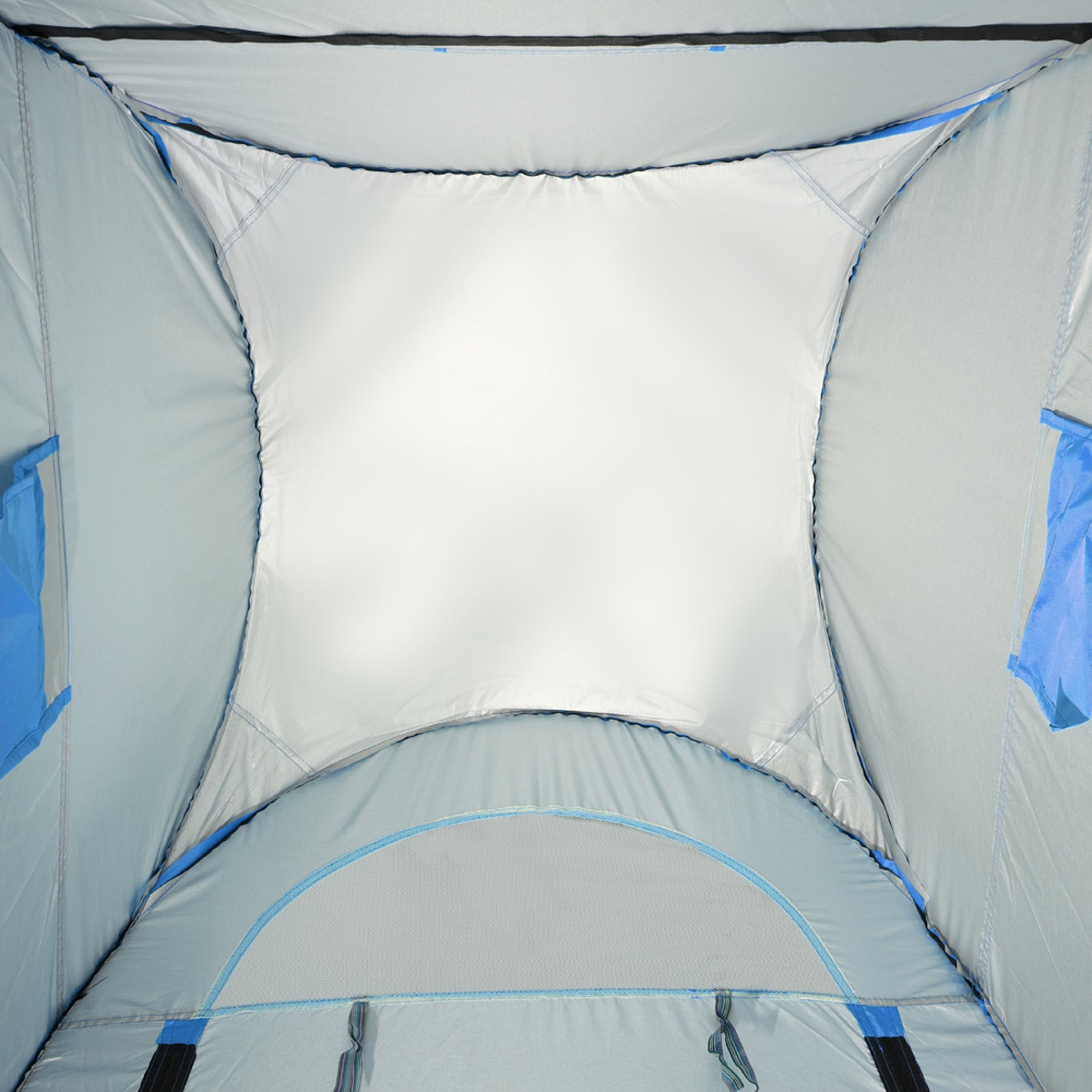 HAOYYE Blue Portable Pop Up Shower Tent Changing Room Privacy Shelter with Steel Wire Frame and Silver Coated Fabric for Camping Beach Hiking Outdoor Use 120x120x190cm