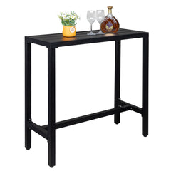 Haoyye Iron Patio Bar Table with Adjustment Knob in Black, Modern Outdoor Bistro Table for Balcony, Deck, Garden or Kitchen, Durable and Easy to Assemble, Smooth Surface for Home or Commercial Use