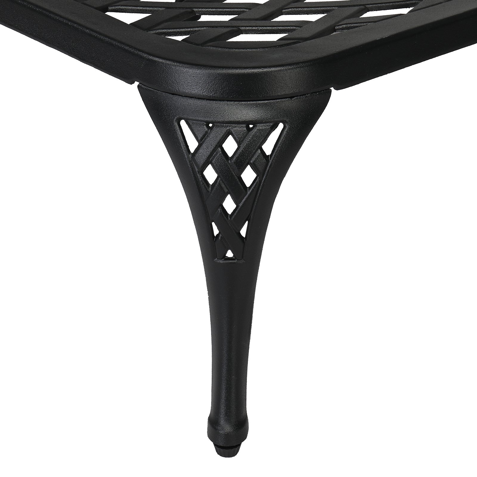 HAOYYE Adjustable Backrest Courtyard Cast Aluminum Lying Bed, Black, Sturdy Outdoor Lounge Chair for Relaxing, Perfect for Garden, Patio, or Backyard, Comfortable and Durable Design, Easy to Adjust for Ultimate Comfort