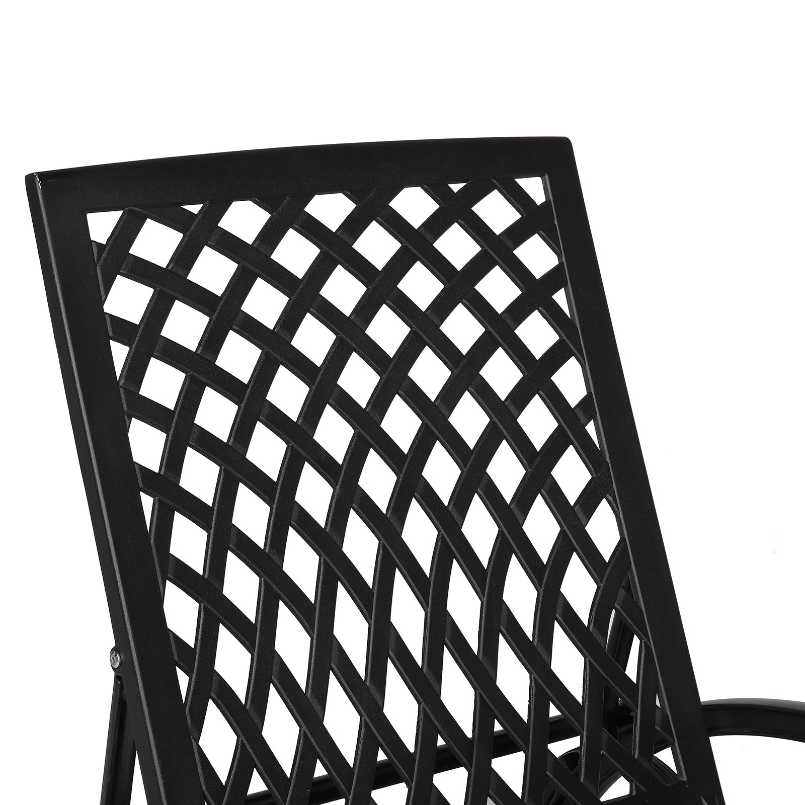 HAOYYE Adjustable Backrest Courtyard Cast Aluminum Lying Bed, Black, Sturdy Outdoor Lounge Chair for Relaxing, Perfect for Garden, Patio, or Backyard, Comfortable and Durable Design, Easy to Adjust for Ultimate Comfort