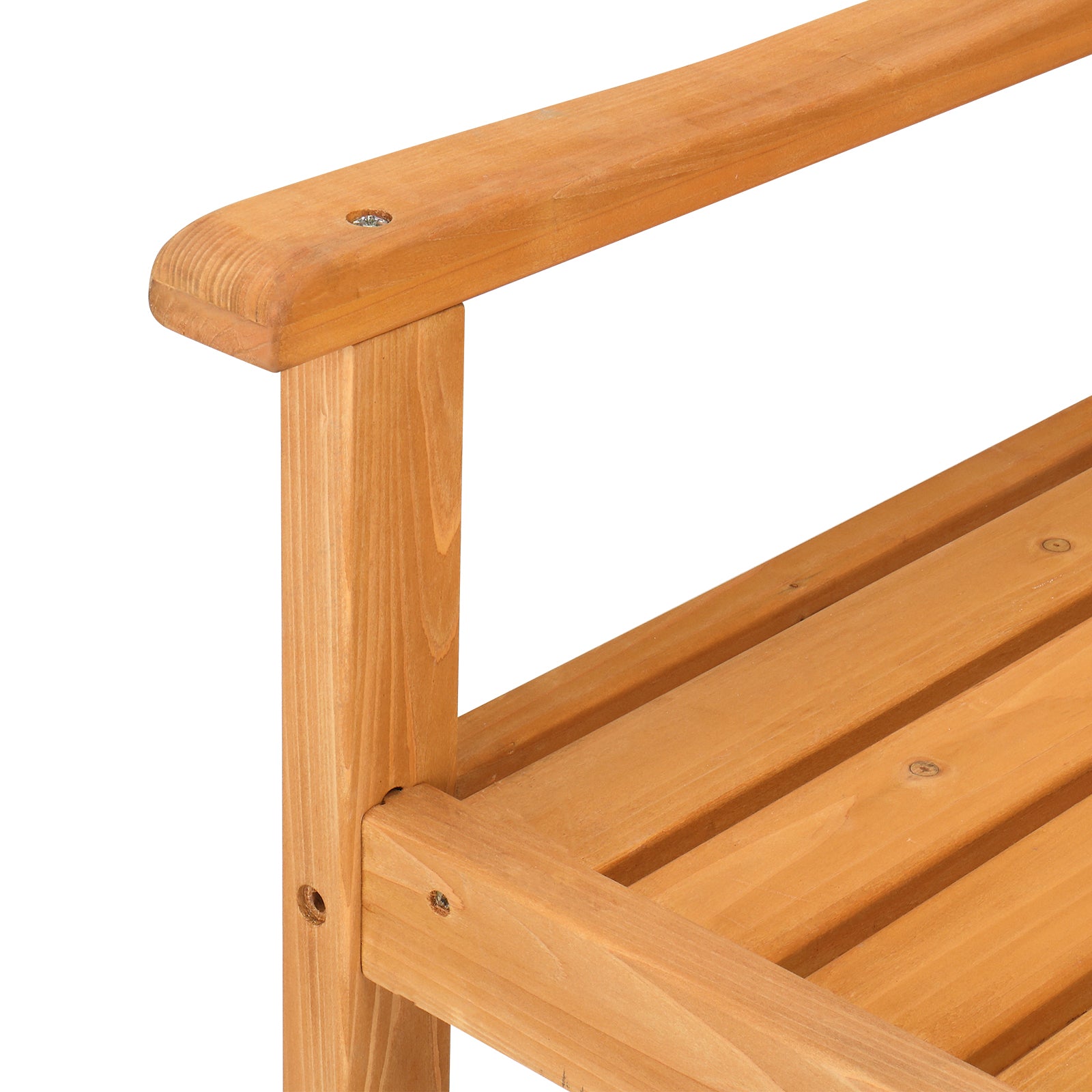 HAOYYE Outdoor Wooden Bench, Garden Fir Bench with Grid Back, Sturdy and Elegant Design for Patios, Paths, and Courtyards