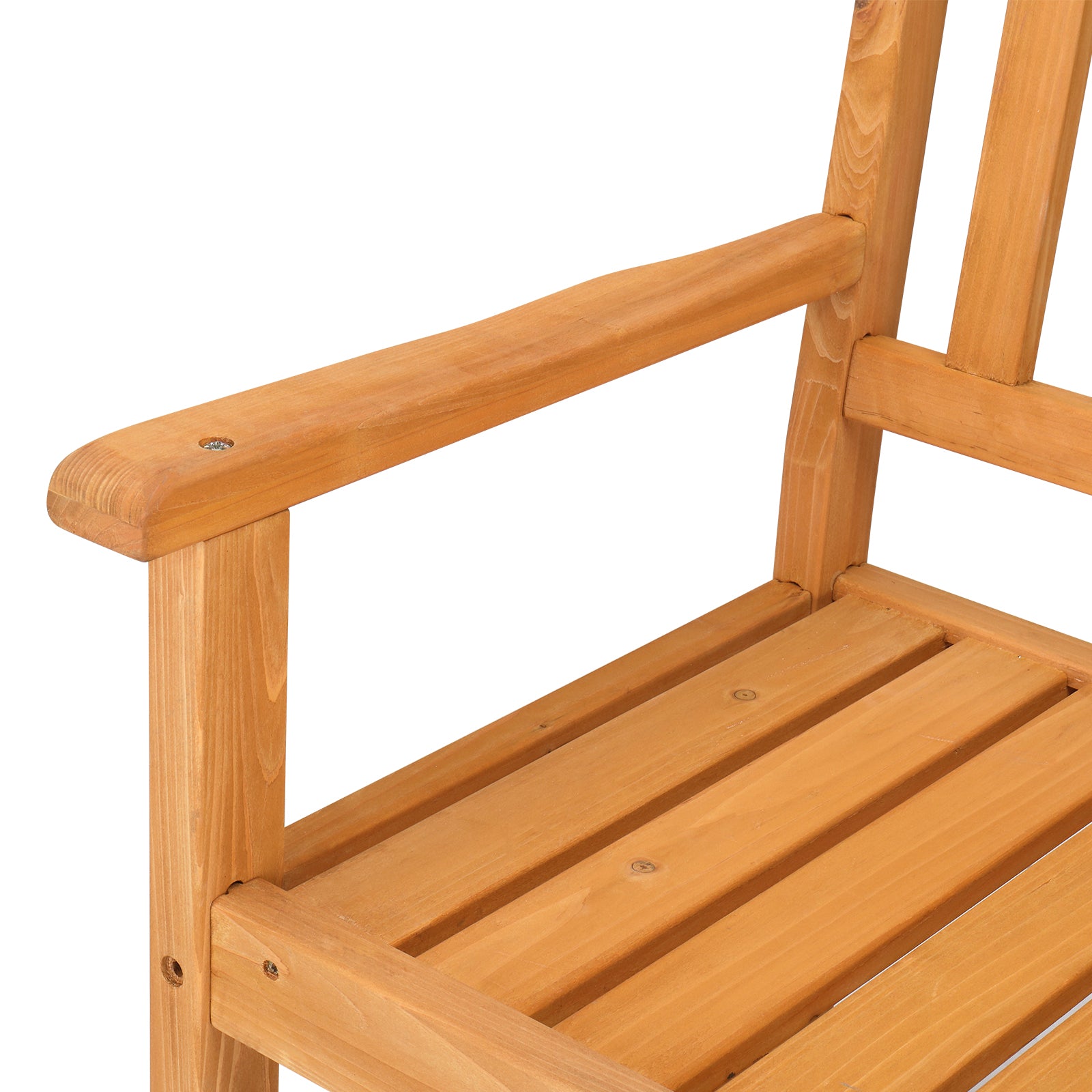 HAOYYE Outdoor Wooden Bench, Garden Fir Bench with Grid Back, Sturdy and Elegant Design for Patios, Paths, and Courtyards