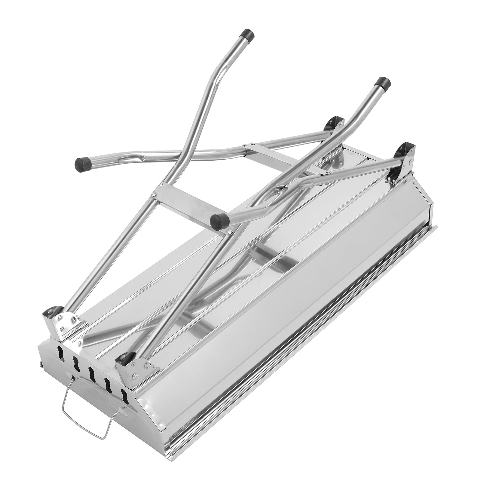 HAOYYE Portable Stainless Steel Grill for Outdoor BBQ Cooking, Lightweight Folding Charcoal Grill with Double Grates and Bottom Shelf, Easy to Carry and Clean, Ideal for Patio Backyard Camping Picnic Use