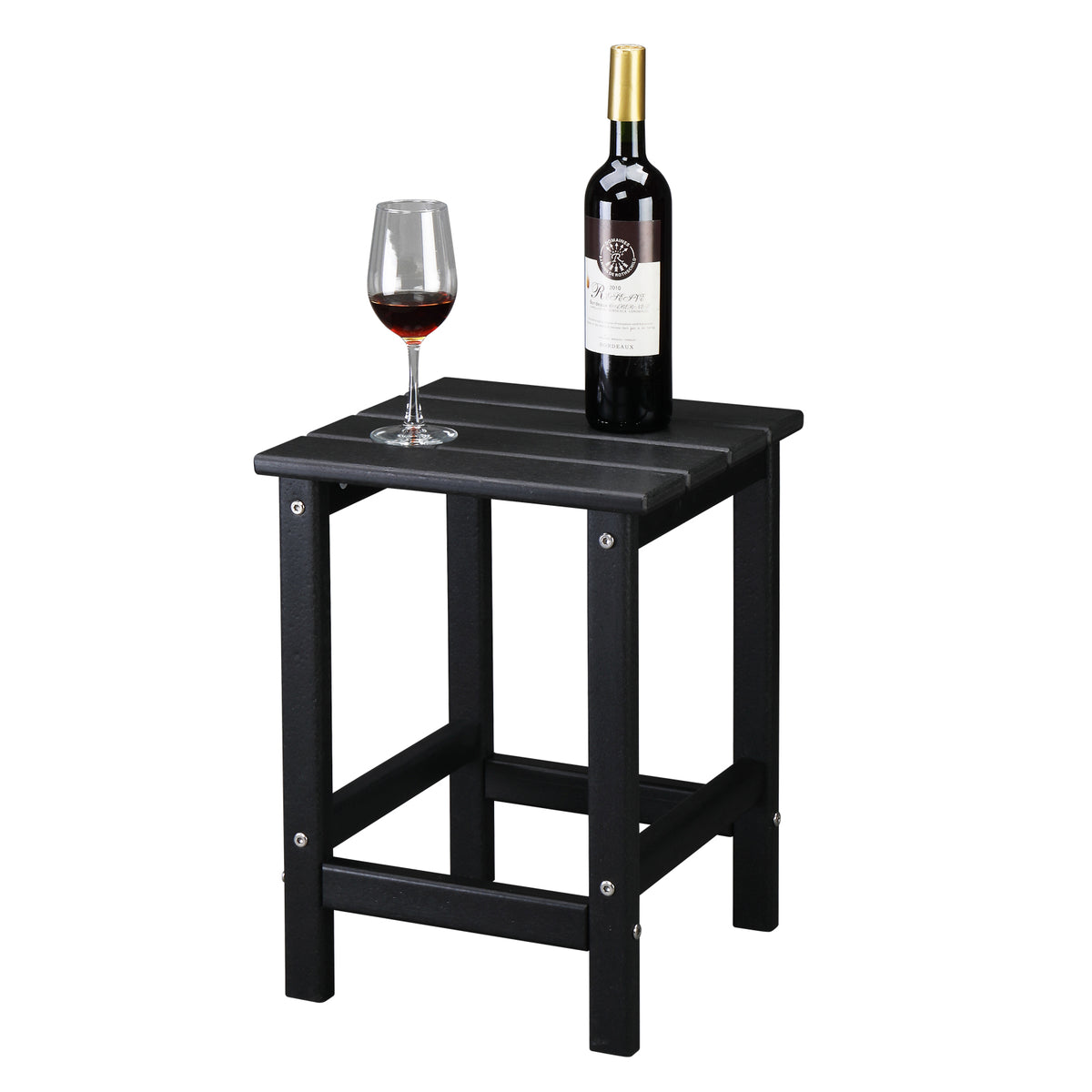 HAOYYE Single Layer Square HDPE Side Table, Durable and Lightweight, Perfect for Any Room or Outdoor Use