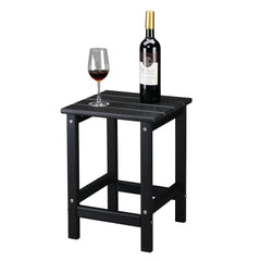 HAOYYE Single Layer Square HDPE Side Table, Durable and Lightweight, Perfect for Any Room or Outdoor Use