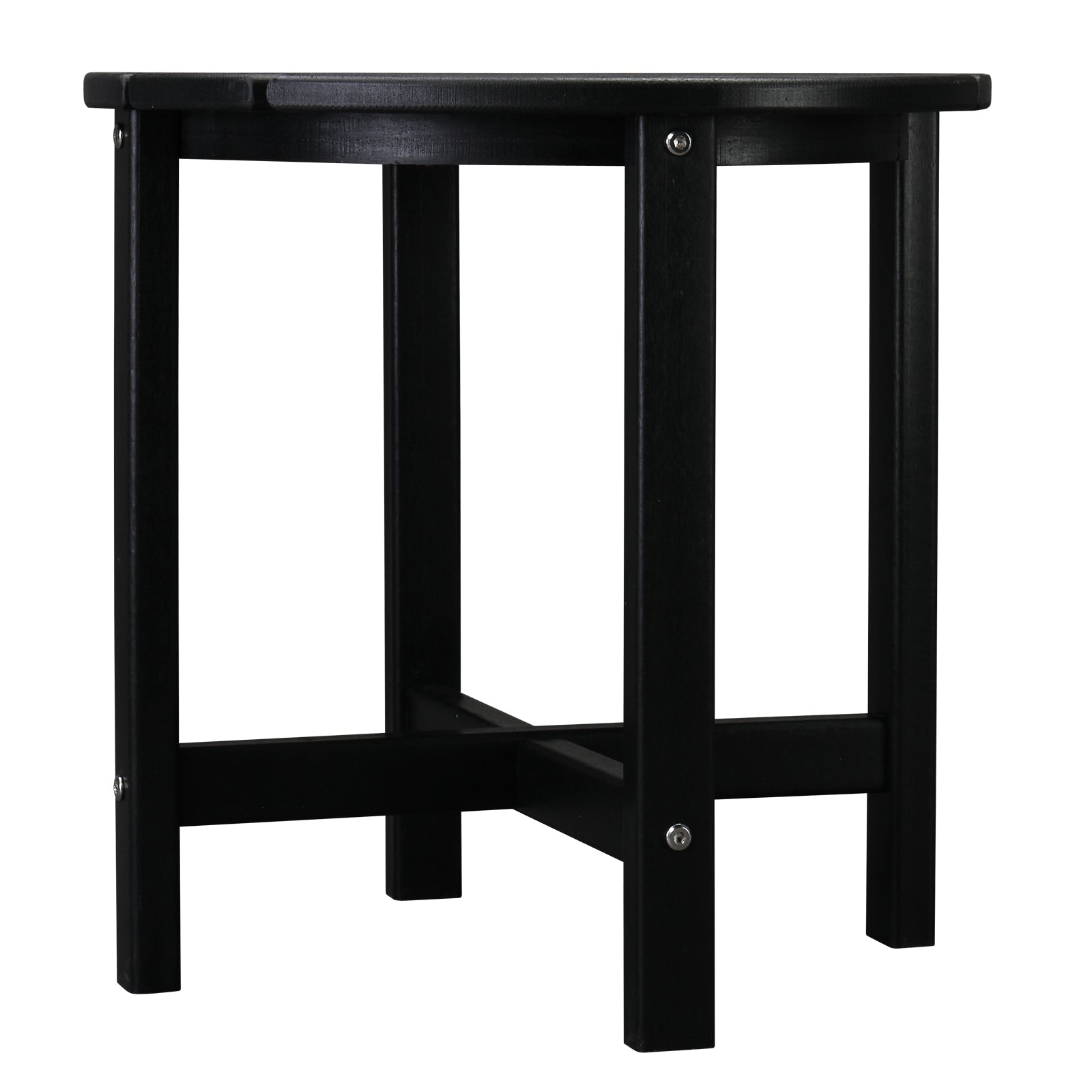 HAOYYE Single Layer Round HDPE Side Table, Durable and Lightweight Outdoor Table for Patios, Decks, and Gardens