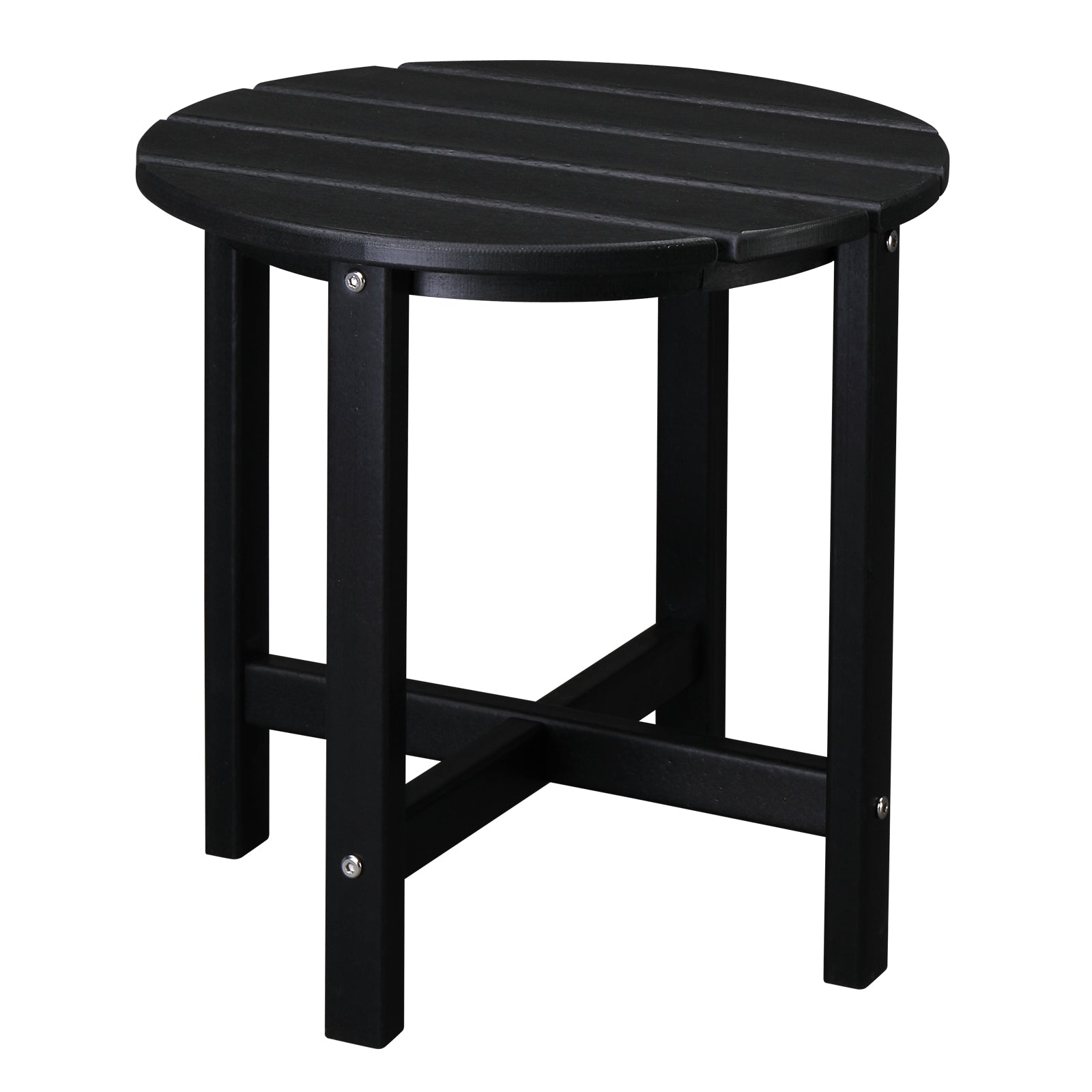 HAOYYE Single Layer Round HDPE Side Table, Durable and Lightweight Outdoor Table for Patios, Decks, and Gardens