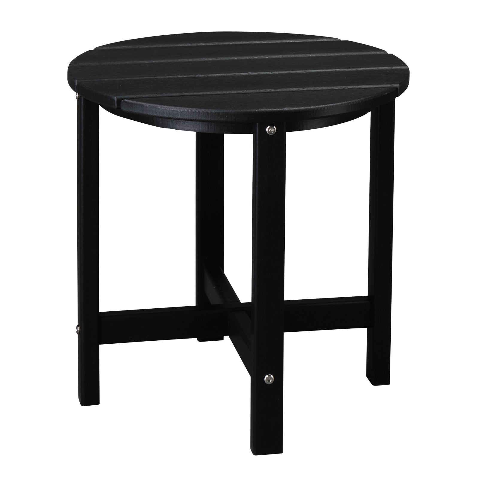 HAOYYE Single Layer Round HDPE Side Table, Durable and Lightweight Outdoor Table for Patios, Decks, and Gardens