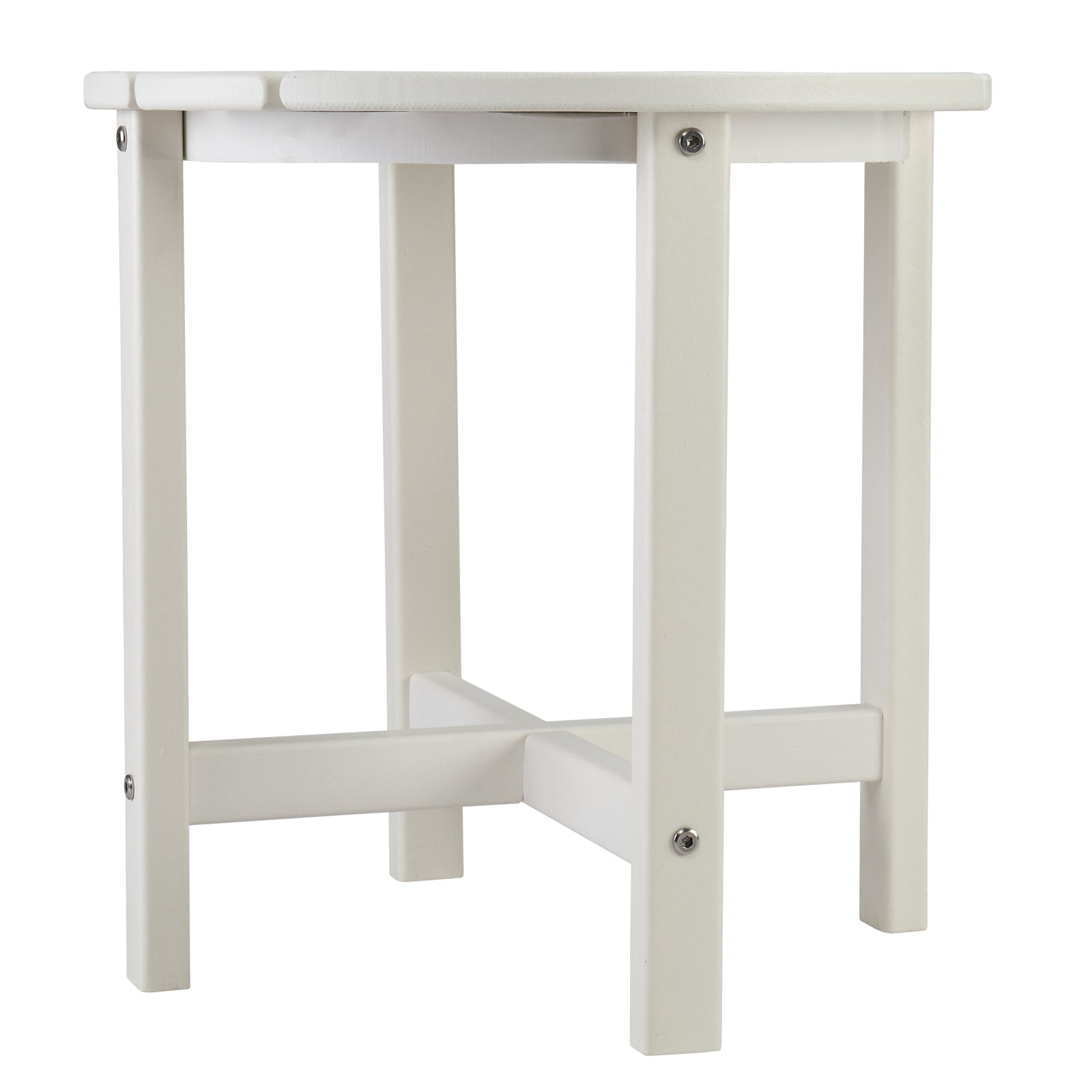 HAOYYE Single Layer Round HDPE Side Table, Durable and Lightweight Outdoor Table for Patios, Decks, and Gardens