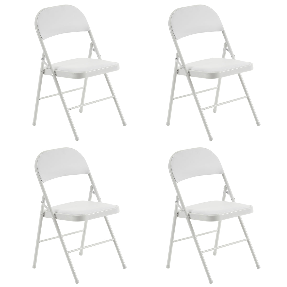 HAOYYE 4PCS Elegant Foldable Iron & PVC Chairs for Convention and Exhibition, Sturdy and Comfortable Chairs for Events, Meetings, Conferences, Easy to Store and Transport, Durable and Stylish Design
