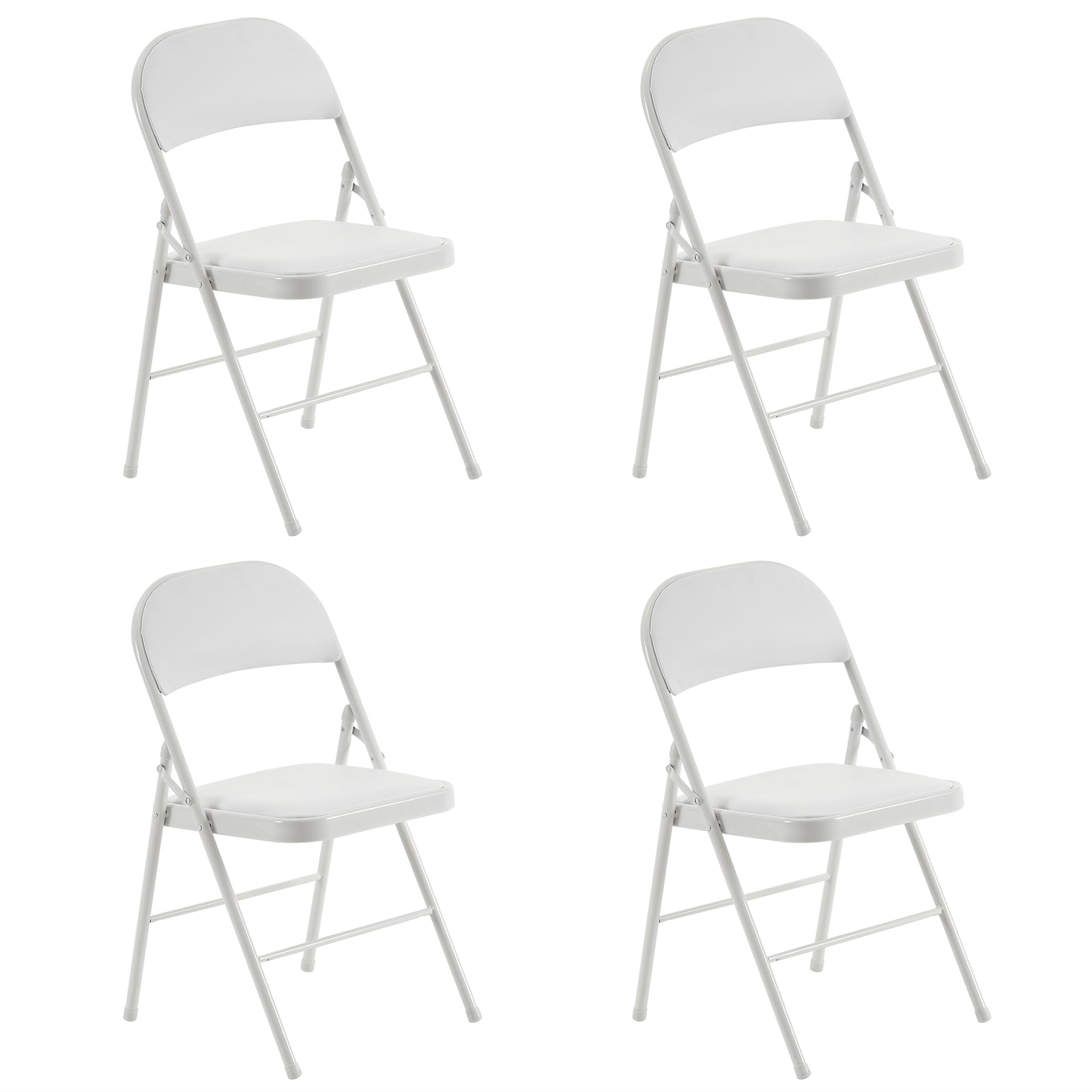 HAOYYE 4PCS Elegant Foldable Iron & PVC Chairs for Convention and Exhibition, Sturdy and Comfortable Chairs for Events, Meetings, Conferences, Easy to Store and Transport, Durable and Stylish Design