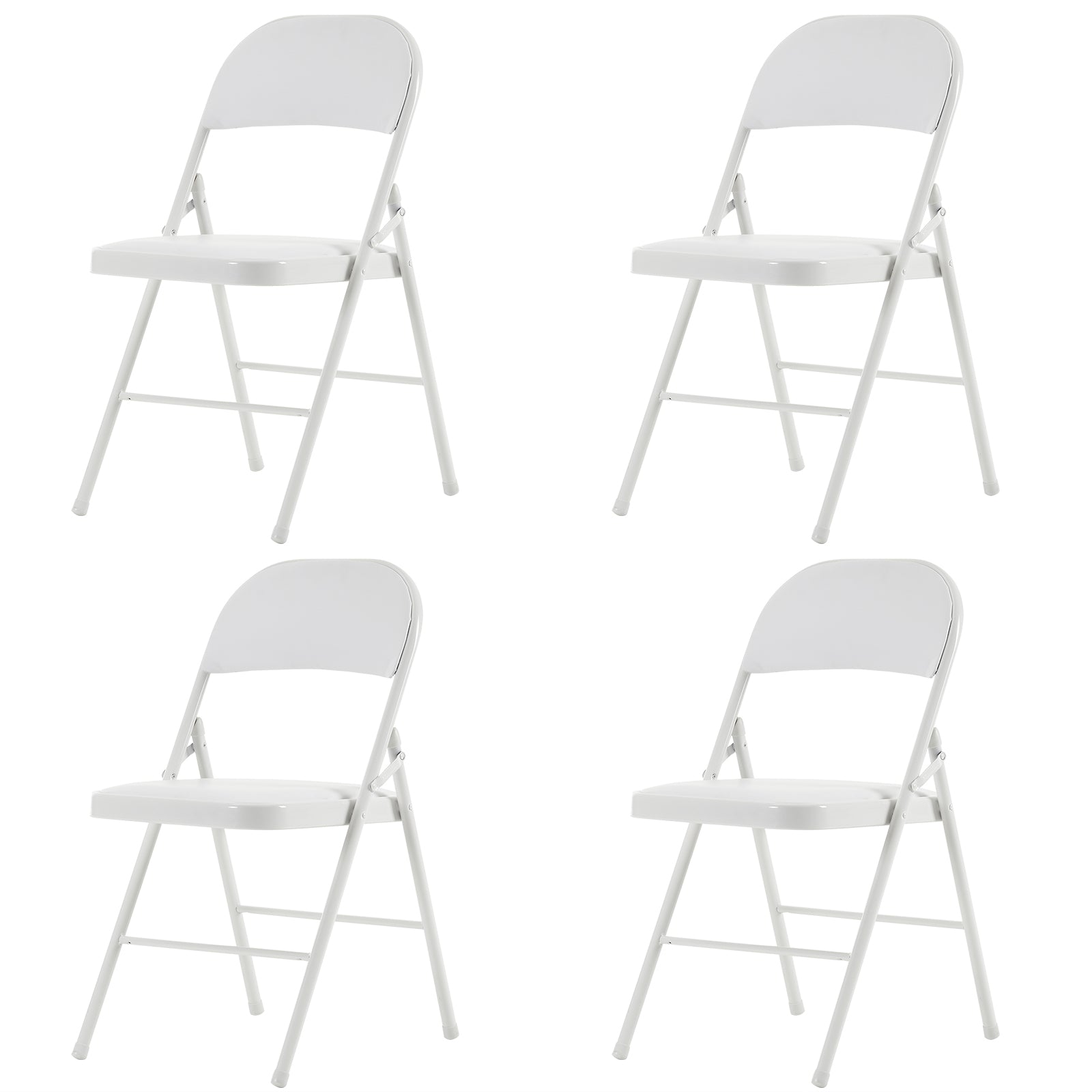 HAOYYE 4PCS Elegant Foldable Iron & PVC Chairs for Convention and Exhibition, Sturdy and Comfortable Chairs for Events, Meetings, Conferences, Easy to Store and Transport, Durable and Stylish Design