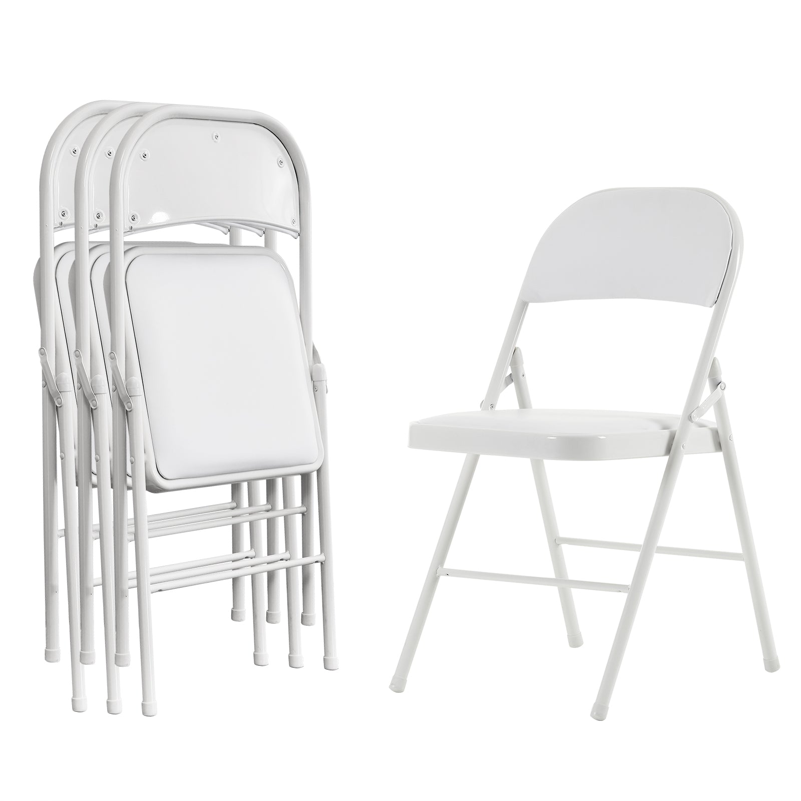 HAOYYE 4PCS Elegant Foldable Iron & PVC Chairs for Convention and Exhibition, Sturdy and Comfortable Chairs for Events, Meetings, Conferences, Easy to Store and Transport, Durable and Stylish Design
