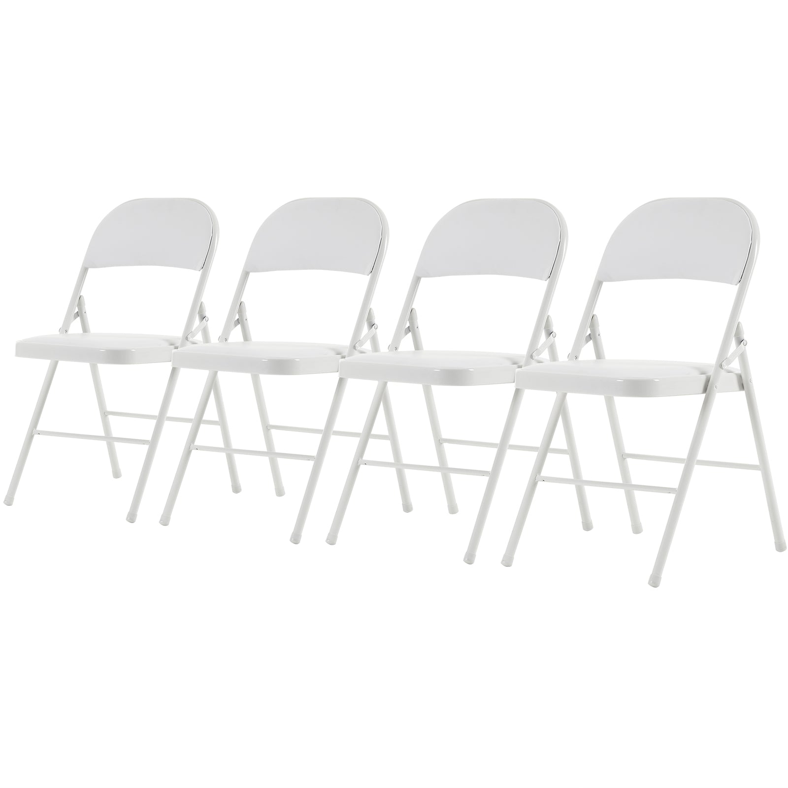 HAOYYE 4PCS Elegant Foldable Iron & PVC Chairs for Convention and Exhibition, Sturdy and Comfortable Chairs for Events, Meetings, Conferences, Easy to Store and Transport, Durable and Stylish Design