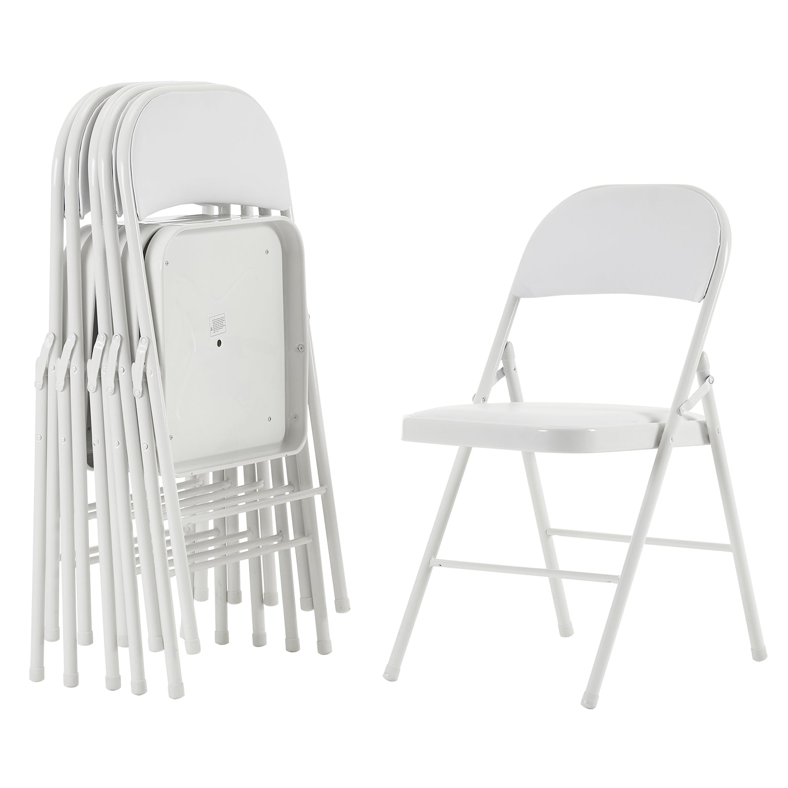 HAOYYE 6PCS Elegant Foldable Iron & PVC Chairs for Convention and Exhibition, Sturdy and Comfortable Chairs for Events, Meetings, Conferences, Easy to Store and Transport, Durable and Stylish Design