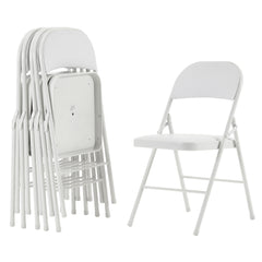 HAOYYE 6PCS Elegant Foldable Iron & PVC Chairs for Convention and Exhibition, Sturdy and Comfortable Chairs for Events, Meetings, Conferences, Easy to Store and Transport, Durable and Stylish Design
