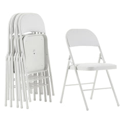 HAOYYE 6PCS Elegant Foldable Iron & PVC Chairs for Convention and Exhibition, Sturdy and Comfortable Chairs for Events, Meetings, Conferences, Easy to Store and Transport, Durable and Stylish Design