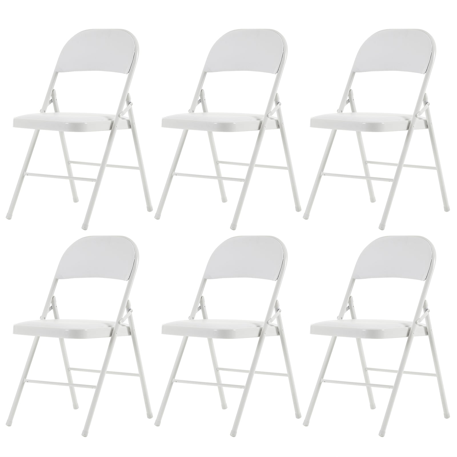 HAOYYE 6PCS Elegant Foldable Iron & PVC Chairs for Convention and Exhibition, Sturdy and Comfortable Chairs for Events, Meetings, Conferences, Easy to Store and Transport, Durable and Stylish Design