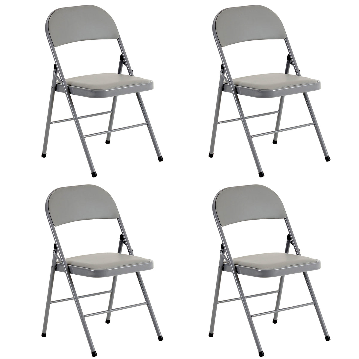 HAOYYE 4PCS Elegant Foldable Iron & PVC Chairs for Convention and Exhibition, Sturdy and Comfortable Chairs for Events, Meetings, Conferences, Easy to Store and Transport, Durable and Stylish Design