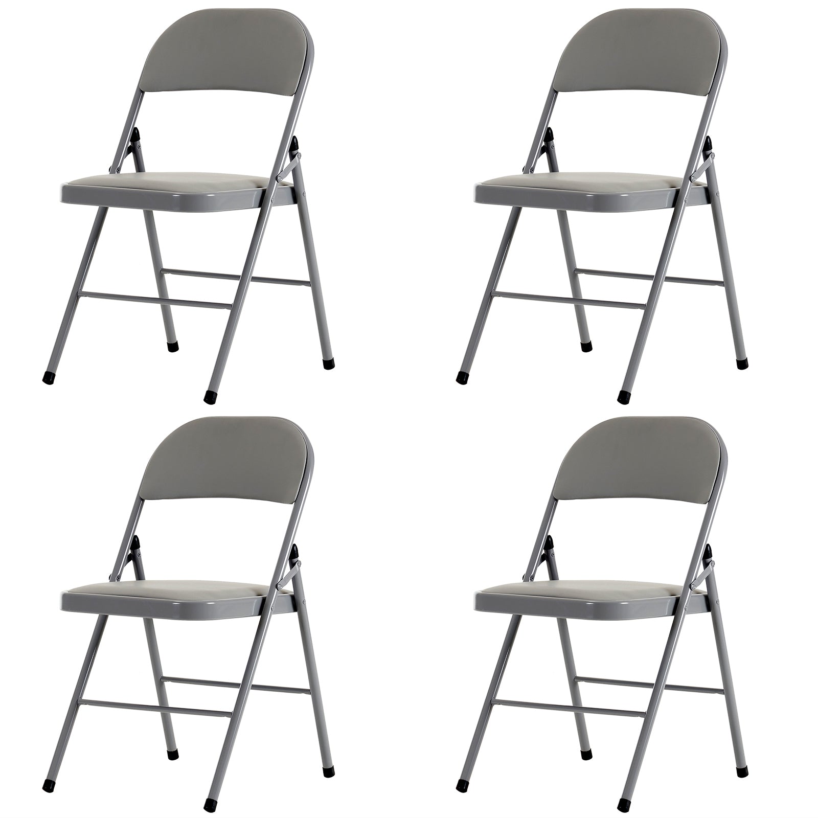 HAOYYE 4PCS Elegant Foldable Iron & PVC Chairs for Convention and Exhibition, Sturdy and Comfortable Chairs for Events, Meetings, Conferences, Easy to Store and Transport, Durable and Stylish Design