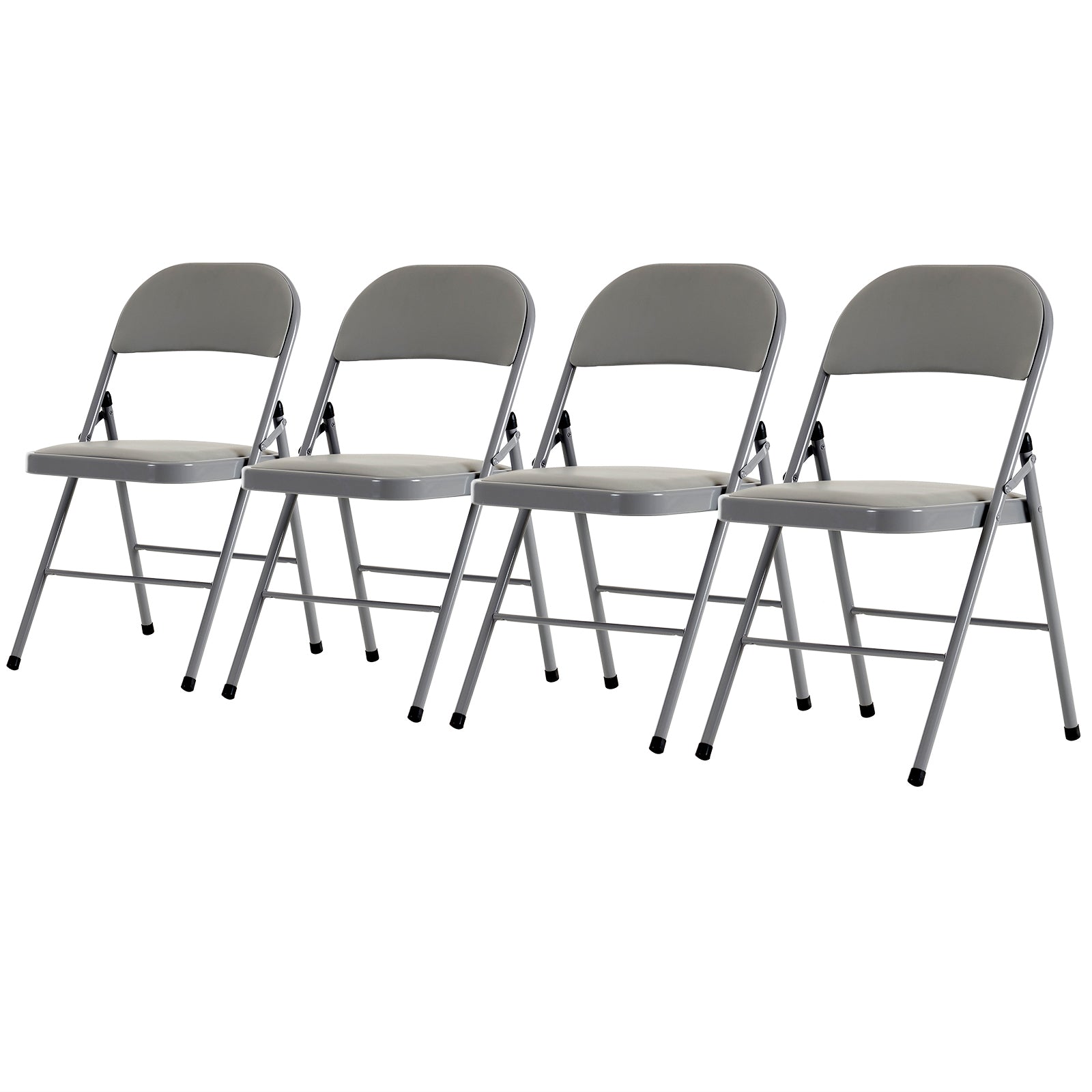 HAOYYE 4PCS Elegant Foldable Iron & PVC Chairs for Convention and Exhibition, Sturdy and Comfortable Chairs for Events, Meetings, Conferences, Easy to Store and Transport, Durable and Stylish Design