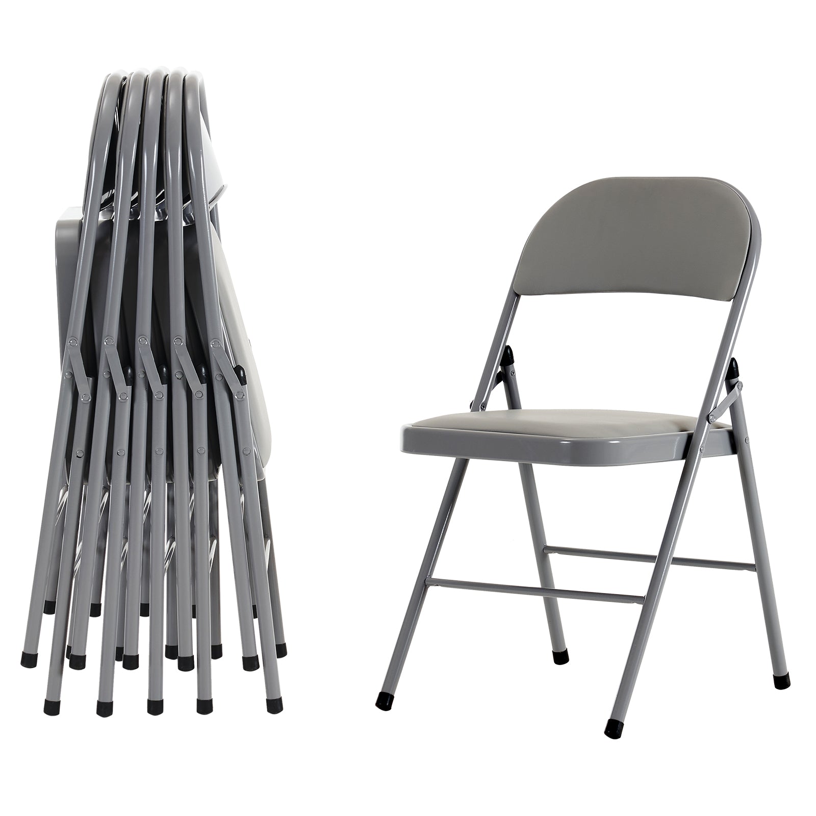HAOYYE 6PCS Elegant Foldable Iron & PVC Chairs for Convention and Exhibition, Sturdy and Comfortable Chairs for Events, Meetings, Conferences, Easy to Store and Transport, Durable and Stylish Design