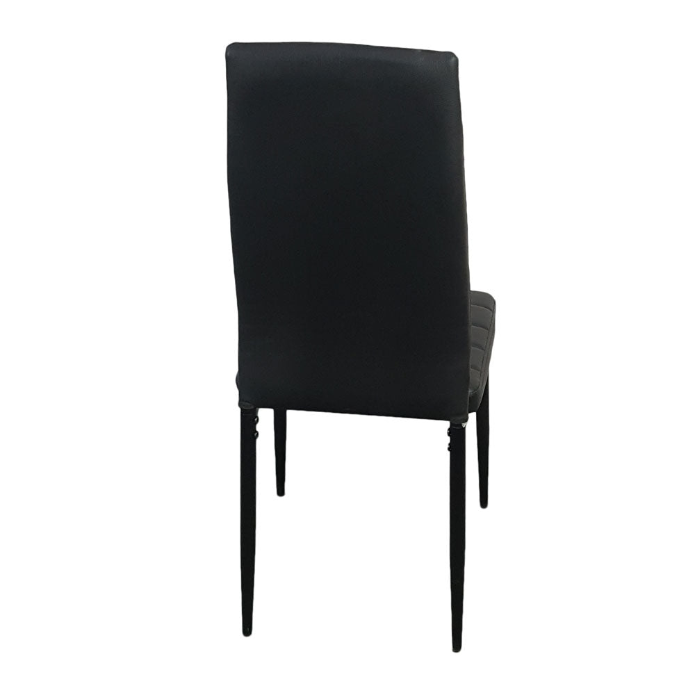 HAOYYE 6pcs Elegant Dining Chairs Set with Stripping Texture Upholstery and High Backrest Modern Assembled Black Chairs for Kitchen Dining Room Living Room