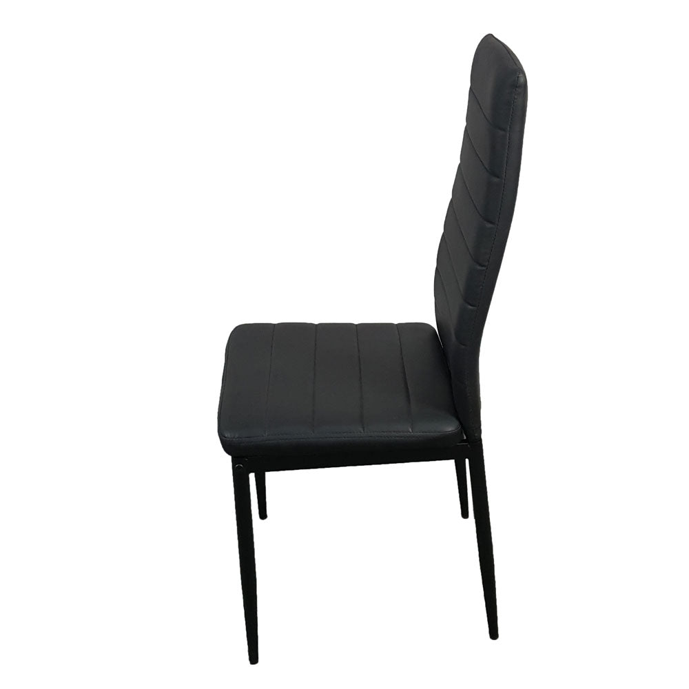 HAOYYE 6pcs Elegant Dining Chairs Set with Stripping Texture Upholstery and High Backrest Modern Assembled Black Chairs for Kitchen Dining Room Living Room