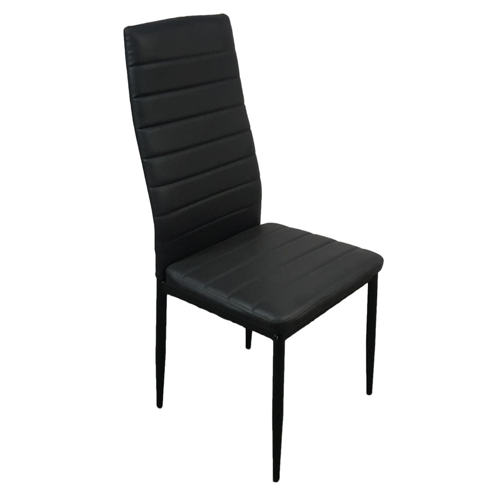 HAOYYE 6pcs Elegant Dining Chairs Set with Stripping Texture Upholstery and High Backrest Modern Assembled Black Chairs for Kitchen Dining Room Living Room