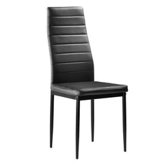 HAOYYE 6pcs Elegant Dining Chairs Set with Stripping Texture Upholstery and High Backrest Modern Assembled Black Chairs for Kitchen Dining Room Living Room