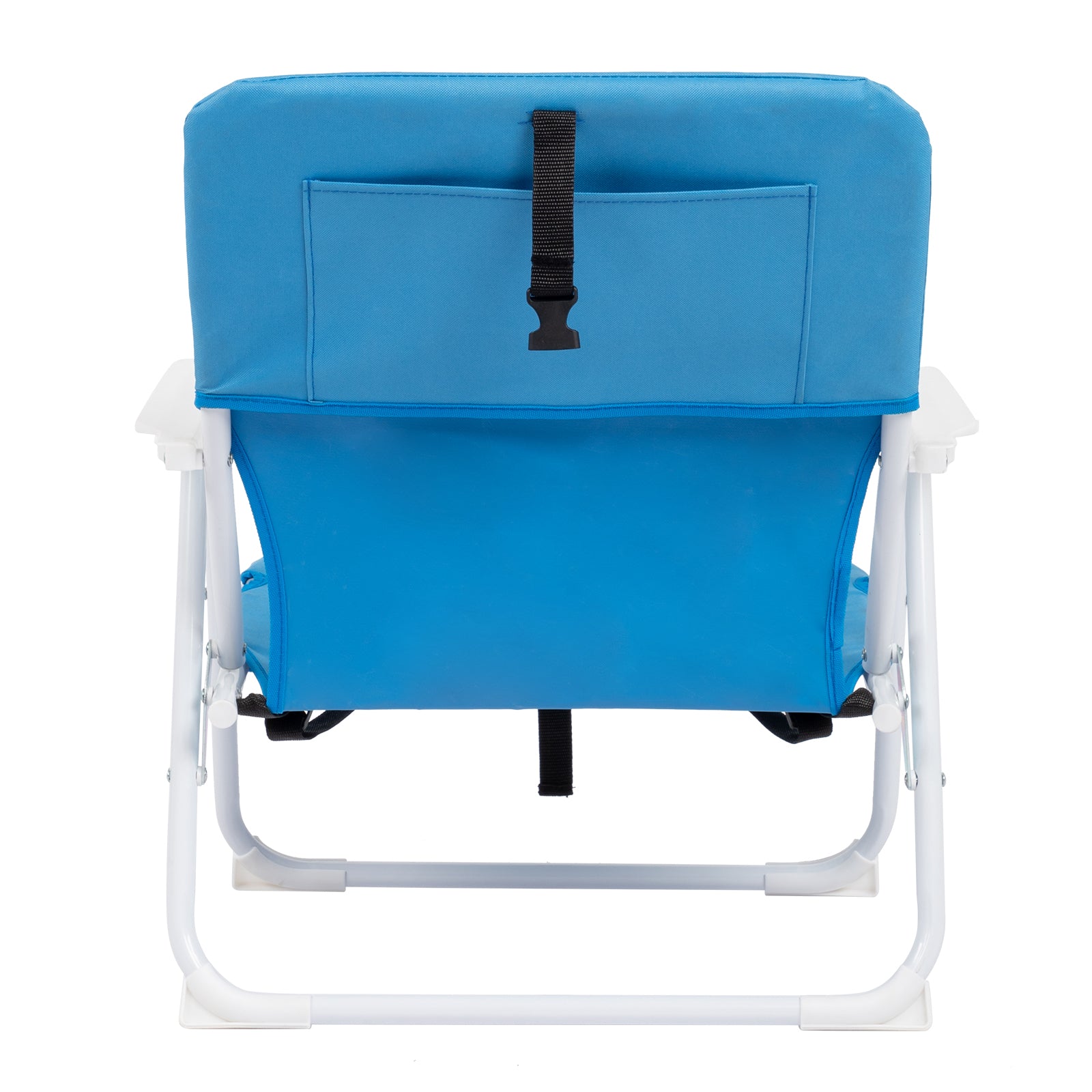 HAOYYE Folding Beach Chair with Blue Oxford Cloth and White Iron Frame, Lightweight and Sturdy, 220lbs Capacity for Outdoor Events, Camping, Picnic, and Beach Relaxation