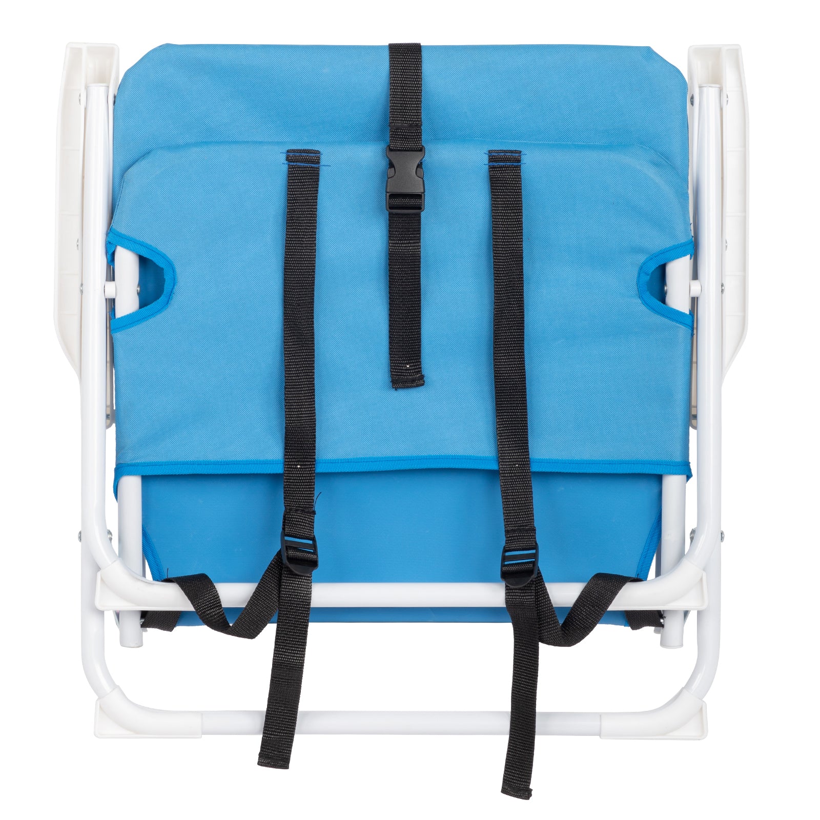 HAOYYE Folding Beach Chair with Blue Oxford Cloth and White Iron Frame, Lightweight and Sturdy, 220lbs Capacity for Outdoor Events, Camping, Picnic, and Beach Relaxation