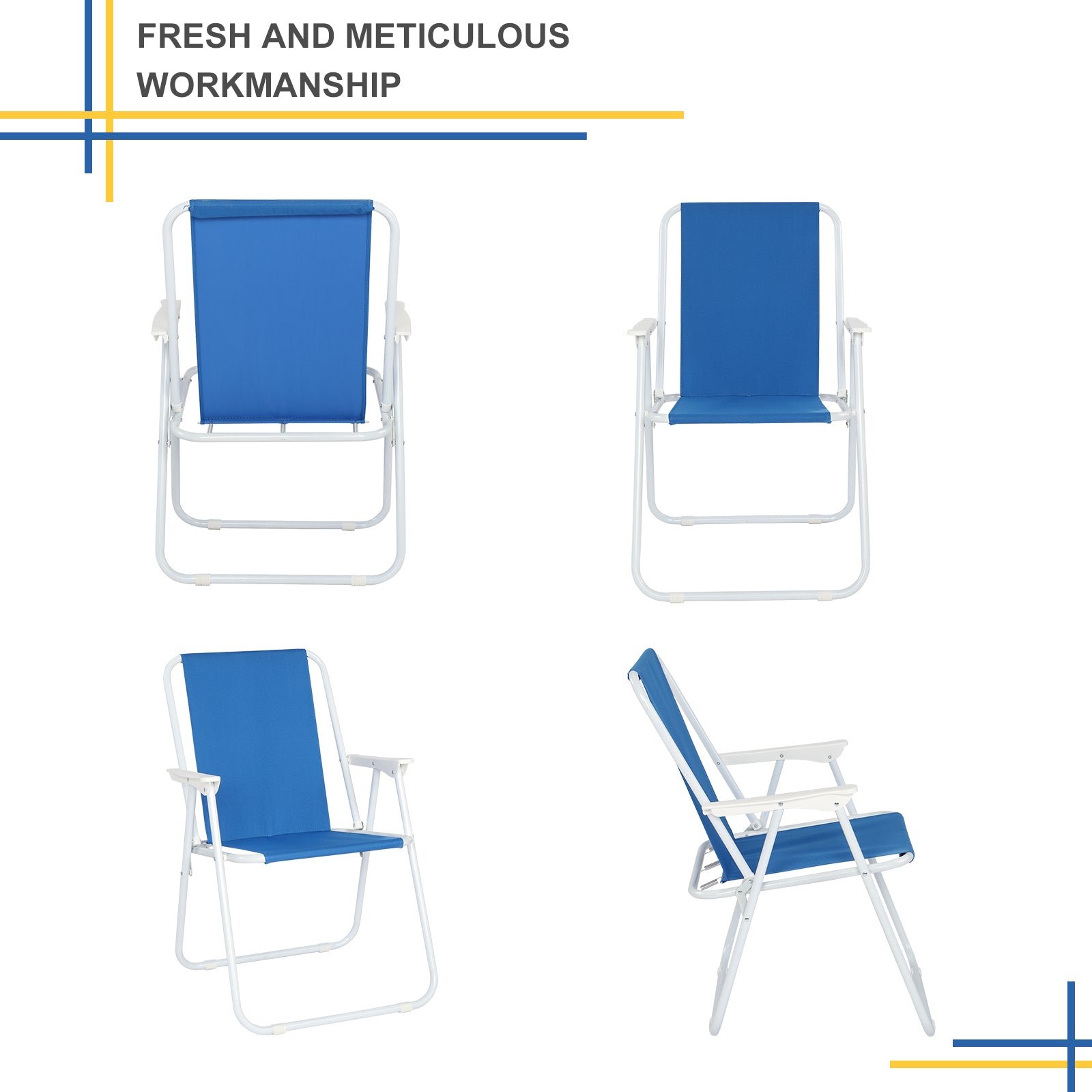 HAOYYE Oxford Cloth Iron Outdoor Beach Chair, Lightweight and Portable Foldable Chair for Beach, Camping, Picnic, and Outdoor Relaxation