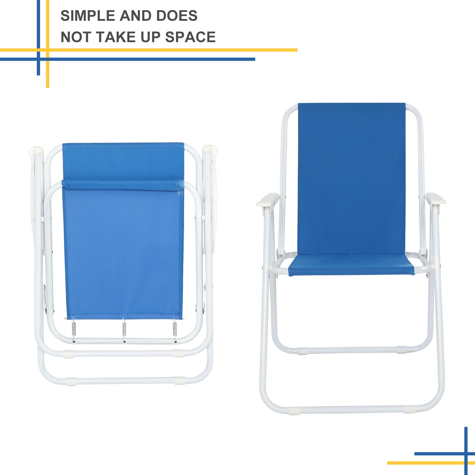 HAOYYE Oxford Cloth Iron Outdoor Beach Chair, Lightweight and Portable Foldable Chair for Beach, Camping, Picnic, and Outdoor Relaxation