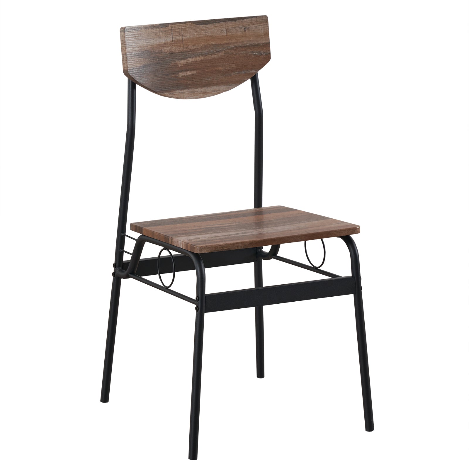 HAOYYE 6-Piece Modern Dining Set for Home Kitchen Dining Room with Storage Racks Rectangular Table Bench 4 Chairs Steel Frame